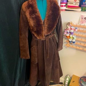 1970s Saks Fifth suede/faux fur coat